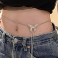 Dual-Use Liquid Texture Butterfly Slide Pull Necklace